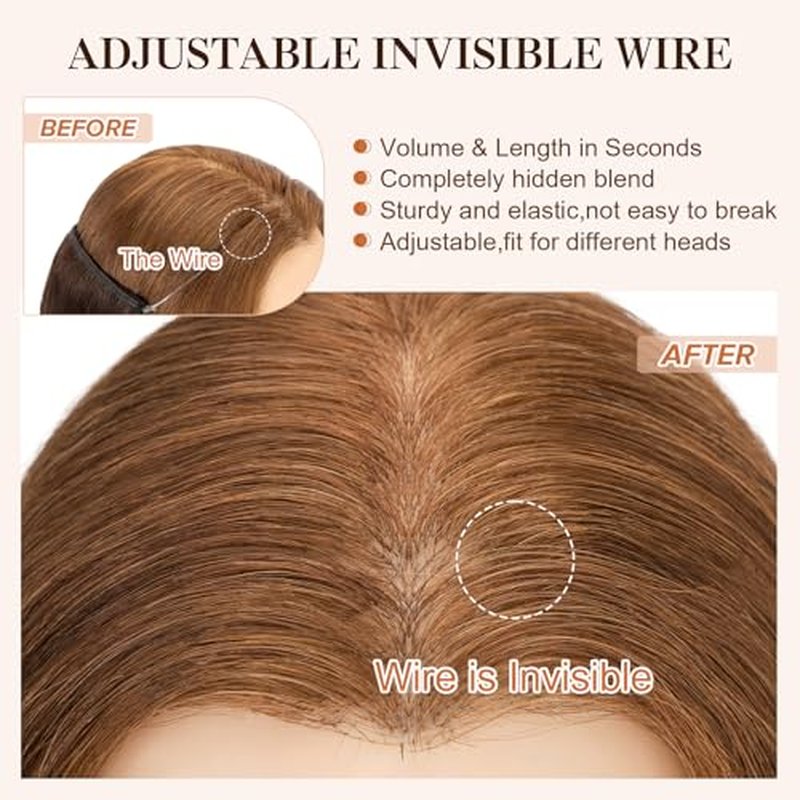 Halo Hair Extensions Real Human Hair,S-noilite Halo Hair Extensions,Halo Hair Extension for Women,100% Human Hair Halo Extensions,Halo Hair 65g/18inch 02 Dark Brown