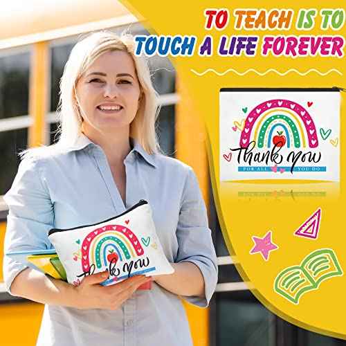 Hillban 32 Pieces Teacher Christmas Gifts Teacher Appreciation Gifts Women Cosmetic Makeup Bag Funny Pencil Pouch for Graduation Birthday Christmas(Cute)