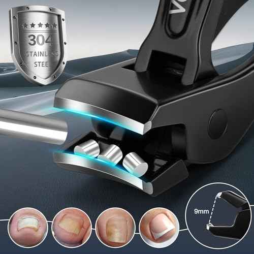 Toenail Clippers&Nail Clippers for Seniors Thick Nails - Professional Nail Clippers Set for Men/Women, Manicure Kit with Angled Head, Stainless Steel Toe Nail Cutter, Gift Idea