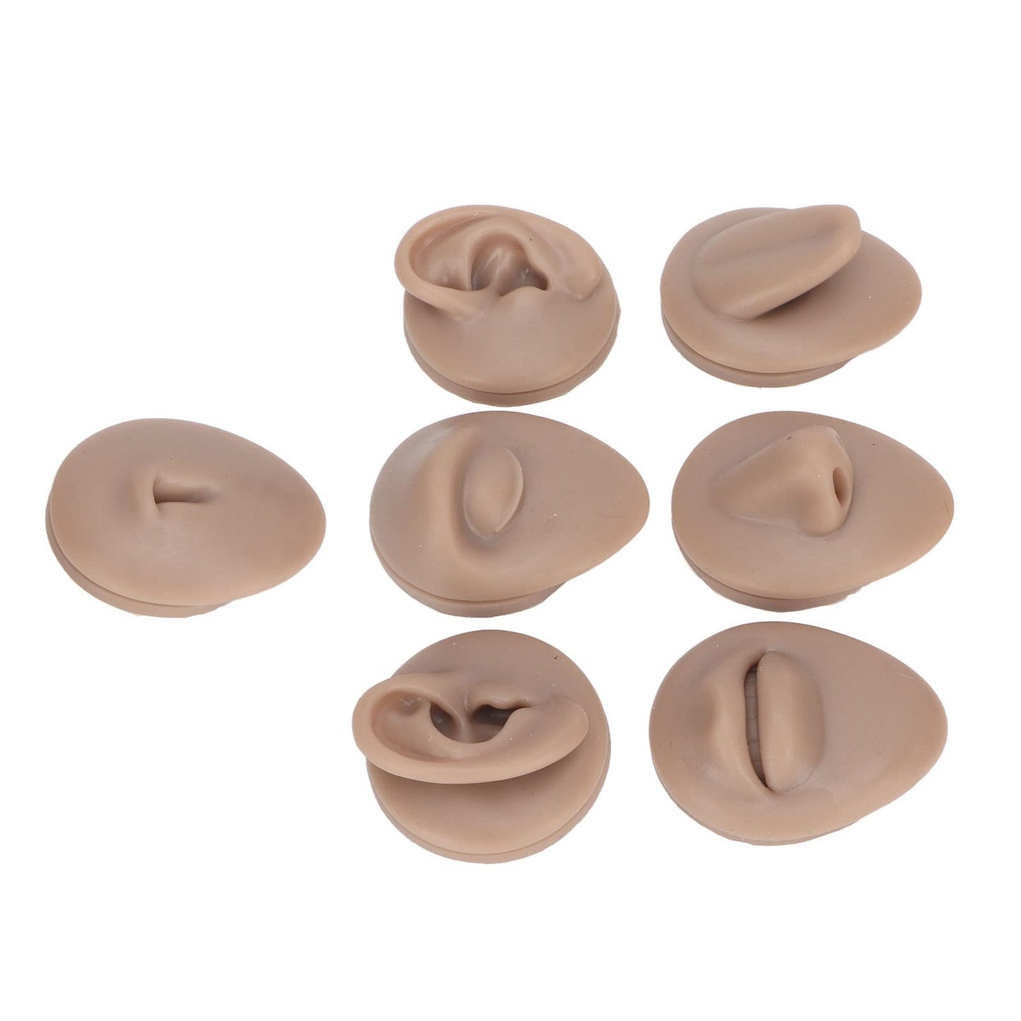 ar Model, 3D Simulation Soft Reusable Nose Tongue Model Silicone Body Piercing Practice Model Fake Body Parts Silicone Body Parts for Piercers (Deep Skin Color)