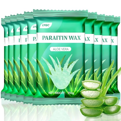 Paraffin Wax Refill, 10 packs of Paraffin Bath Wax for Hands and Feet for relief of stiff muscles and arthritic pain - deeply moisturises and protects the skin of the hands and feet (Aloe vera)
