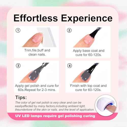 CAMILA ¢¯ Pink Gel Nail Polish Set 6pcs UV/LED Soak-Off Gel Polish (12ml) - Long-Lasting Nail Art Kit (Pink)