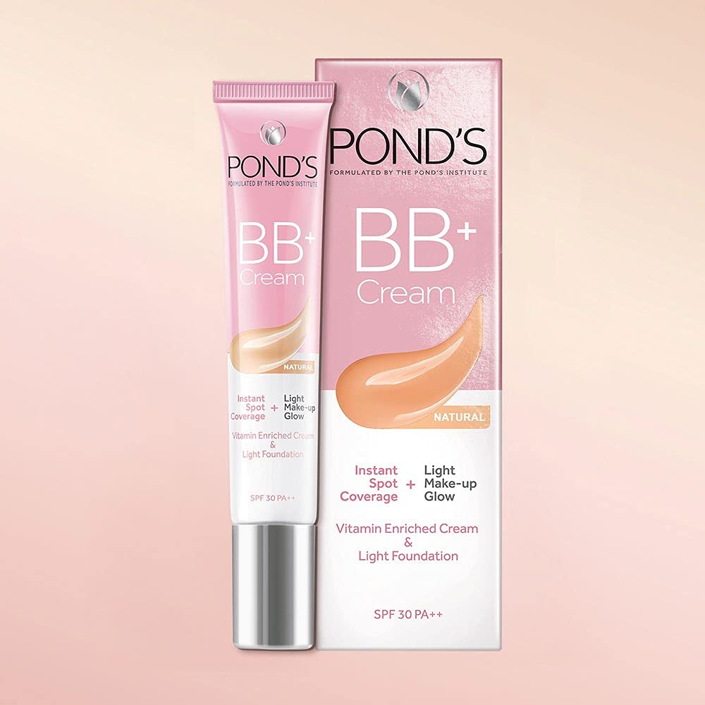 POND’S BB+ Cream Natural Shade, Light Coverage with SPF 30 PA++, 18 g (0.63 oz)