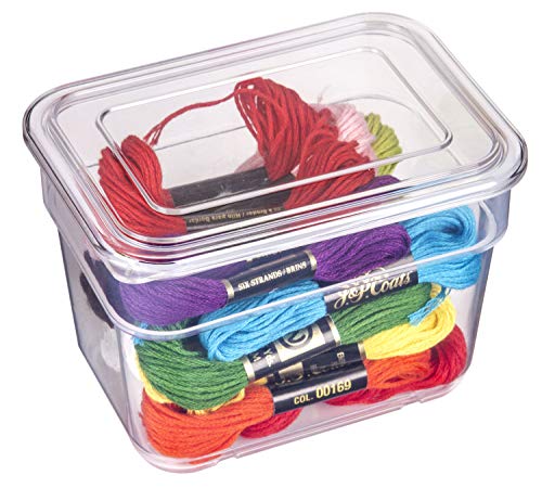 ArtBin 6969AG Bins with Lids 3-Pack, [3] Small Art & Craft Organizer Boxes, Clear