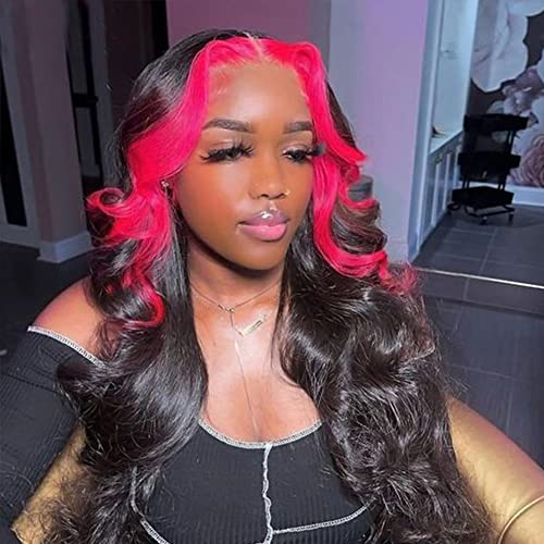 Body Wave T Part Huamn Hair Wigs Ombre Human 13x4x1 Lace Frontal with Baby 20 Inch 150% Density Glueless HD for Black Women Pre Plucked Hair, 1.0 Count