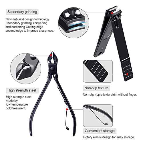 FIXBODY Nail Clippers for Men, Nail Grooming Kit, Manicure Kit Gift for Men, Nail Clippers Set for Women, Fingernail Clippers and Toenail Clippers