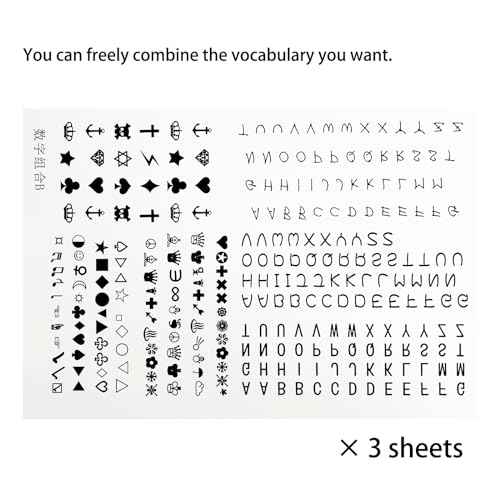 30 Sheet Alphabet Temporary Tattoo Stickers Finger Tattoos Black English Letters DIY Name Tattoo Cross Crown Tattoos Wrist Finger Body Art Fake Tattoo Kit for Adults Women Men and Kids