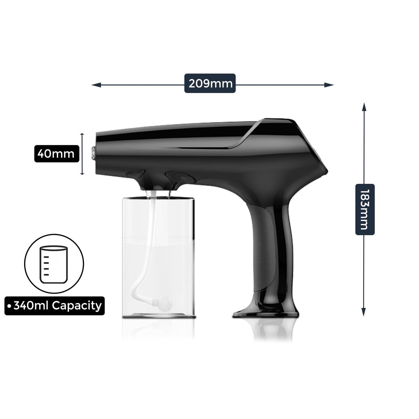 Hovinke Barber Spray Bottle with Blue Light, Rechargeable Electrostatic Atomizer Sprayer, Nano Mist Sprayer for Stylist,Barber and Home Use