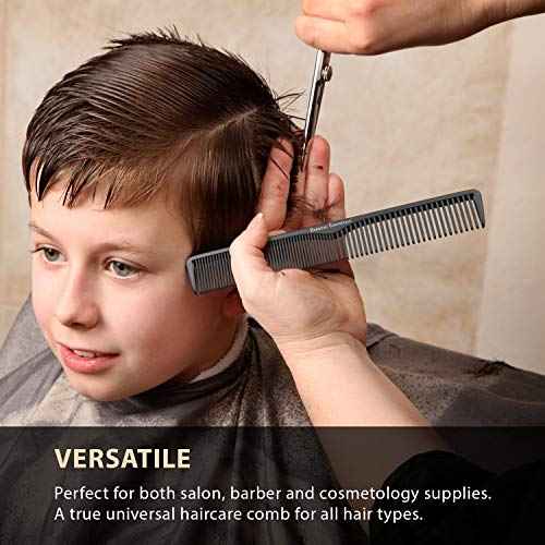 Hair Cutting Comb (2 Pack) - Professional 8.75¡± Black Carbon Fiber Anti Static Chemical And Heat Resistant Hair Combs For All Hair Types For Men And Women - By Bardeau Essentials