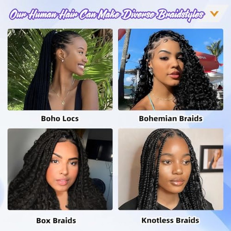 Deep Wave Human Braiding Hair for Boho Braids ? 18 Inch 120g 3 Bundles/Pack Honey Blonde, 100% Unprocessed 12A Brazilian Virgin Hair Bulk, No Weft, Wet & Wavy Curly Knotless Extensions