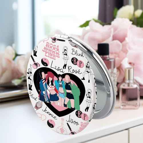 SEIRAA Korean Queen Pocket Mirror Music Gifts Korean Music Makeup Mirror Korean Group Merchandise (4 BP)