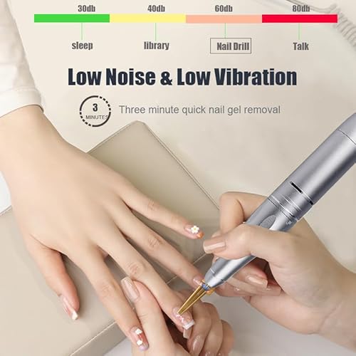 ?Lumcrissy Professional Nail Drill ,Electric Nail File Machine Nails Drill Kit ,Rechargeable Drill Bit Nail File Buffer Tools for Salon Manicure Pedicure