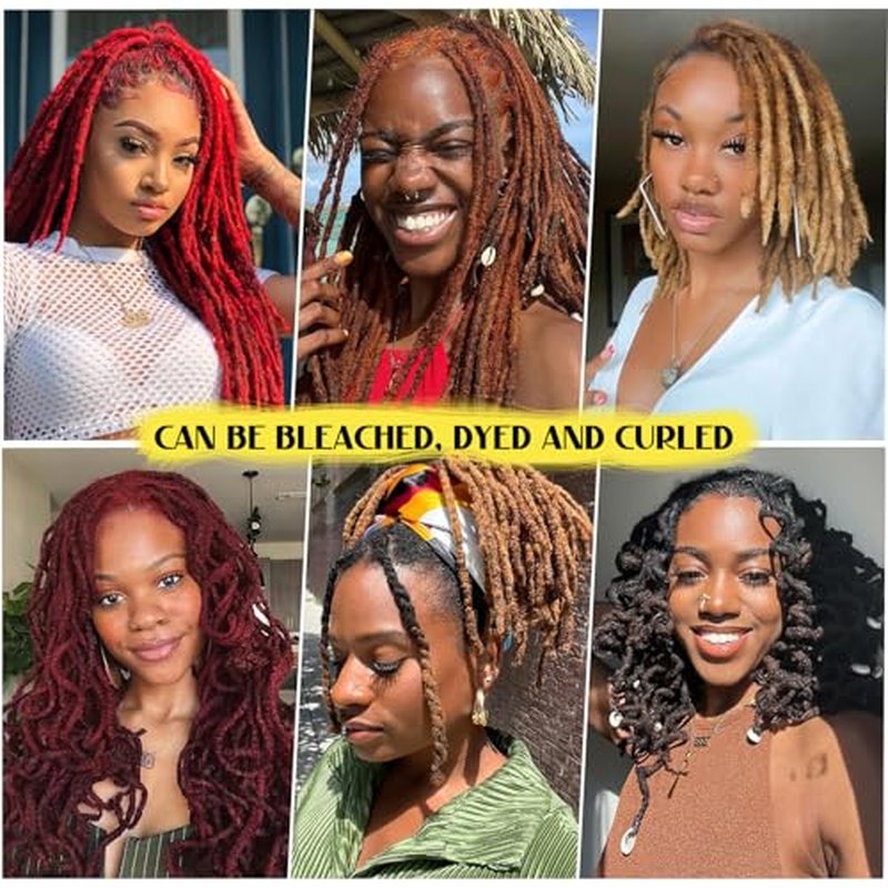 0.2cm Thickness loc Extensions Human Hair for Men/Women 12 Inch 60 Strands Human Hair Dreadlock Extensions Can Be Dyed and Bleached Soft Dreadlocks