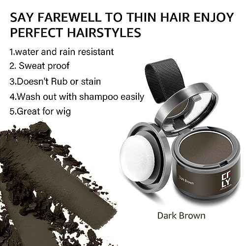 Instantly Hairline powder, Root touch up hair color for gray coverage, hair powder for women men bald spot loss and thin concealing£¨Dark Brown)
