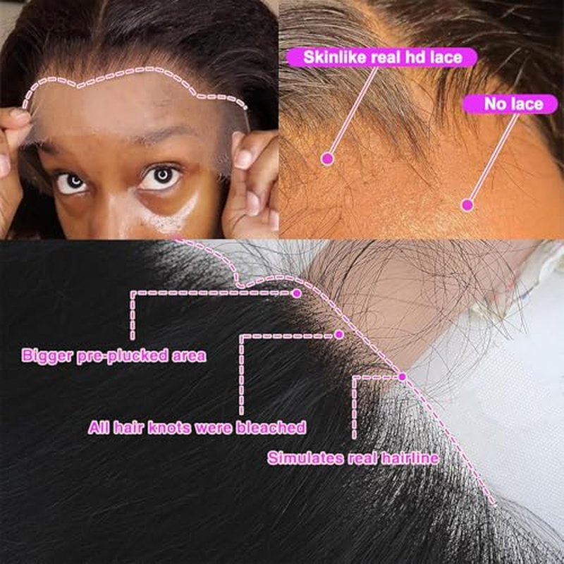 13x6 Ear to Ear Skinlike Real HD Lace Frontal Only, Body Wave 0.10mm Ultra-thin HD Lace Bleached Knots Pre-Plucked Hairline Virgin Human Hair Frontal 10 Inch