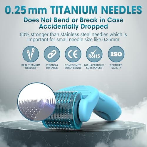 Under Eye & Face Derma Roller ? Vitalysse 0.25mm Titanium Microneedling Tool for Dark Circles, Puffy Eyes, Fine Lines? CE & RoHS Certified, Replaceable Head - Safe for Delicate Skin