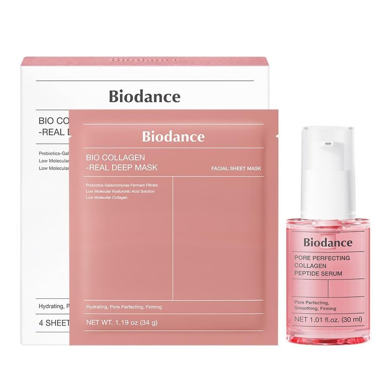 Collagen Duo - Bio Collagen Deep Mask & Peptide Serum Set | Korean Skin Care for Plump, Hydrated Skin