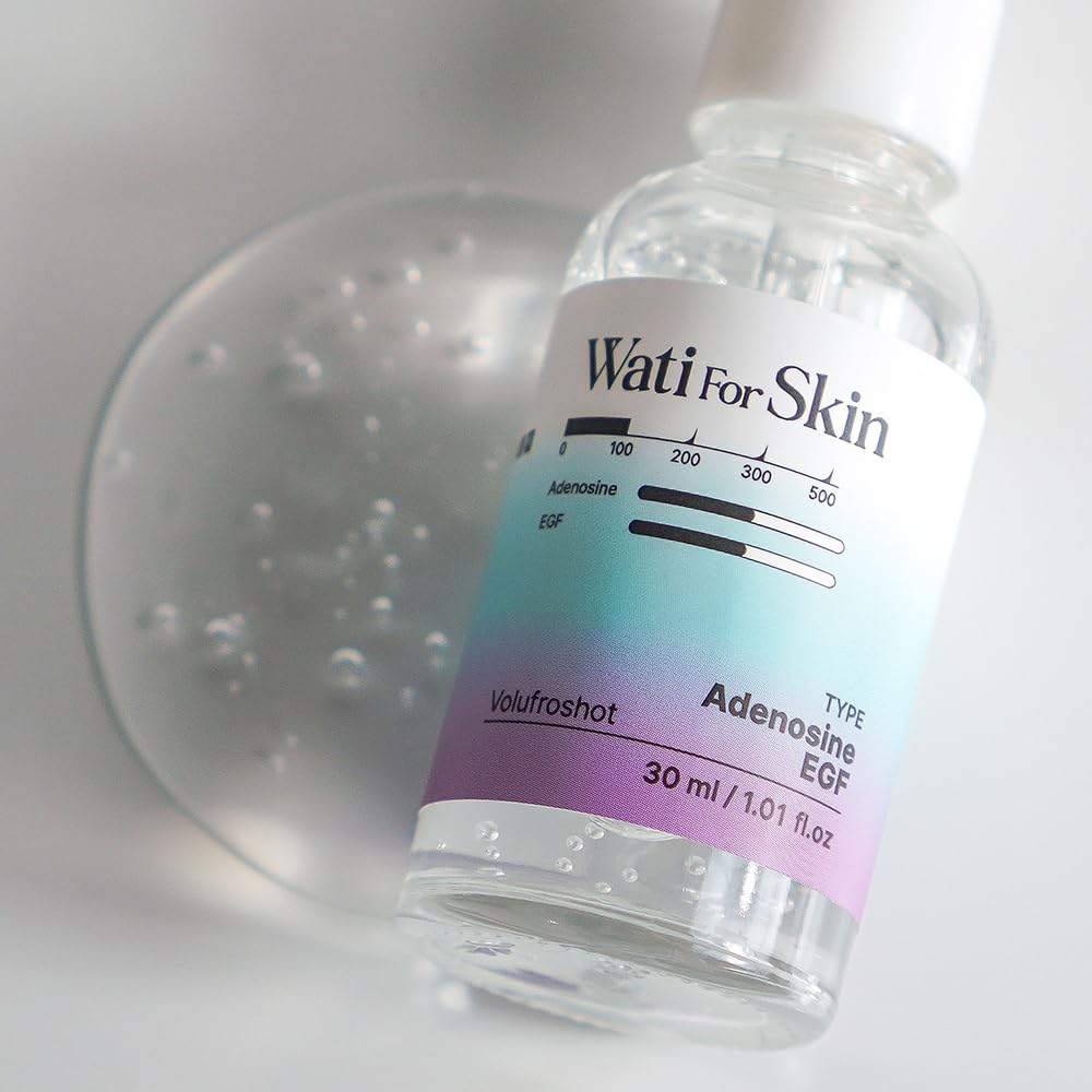 Wati For Skin Adenosine EGF Volufroshot Ampoule (1.01 fl.oz) – Facial Serum with Volufiline for Visible Elasticity & Plumping – Dewy Finish K-Beauty