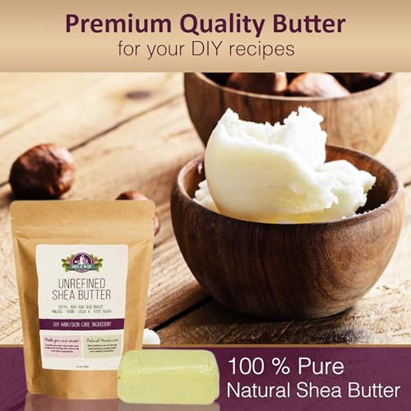 Unrefined Shea Butter Raw Organic | 16 oz / 453 g | Body Butter for Dry Skin, Stretch Marks | Natural Moisturizing Formula | for Women and Men