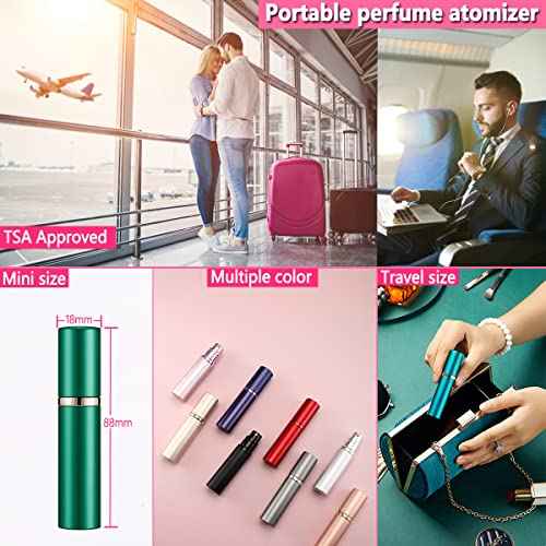 Travel Atomizer - 2-Pack Refillable 5ML Perfume Sprayer, Pocket Dispenser, Leakproof (Black & Gray)