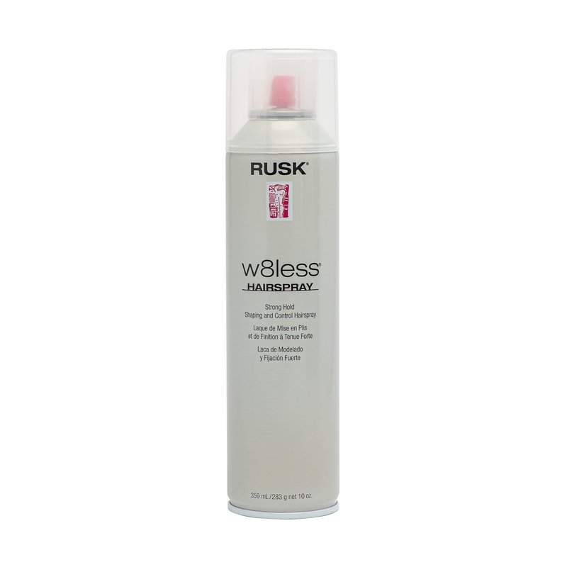 RUSK Designer Collection W8less Strong Hold Shaping and Control Hairspray, Provides Natural, Long-Lasting, Texture and Maximum Shine, 10 oz