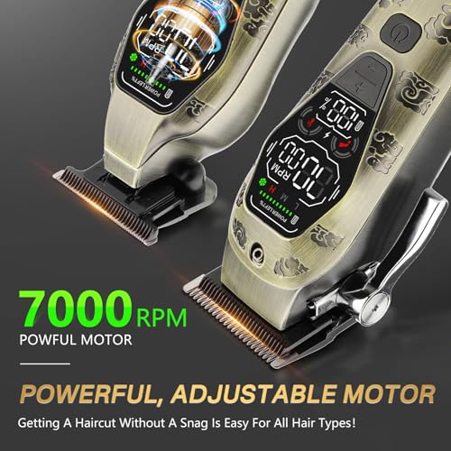 Hair Clippers for Men Professiona,3 in 1 T-Blade Barber Clippers and Trimmers Set for Barber kit, Mens Cordless Hair Clippers, Beard Trimmer for Men