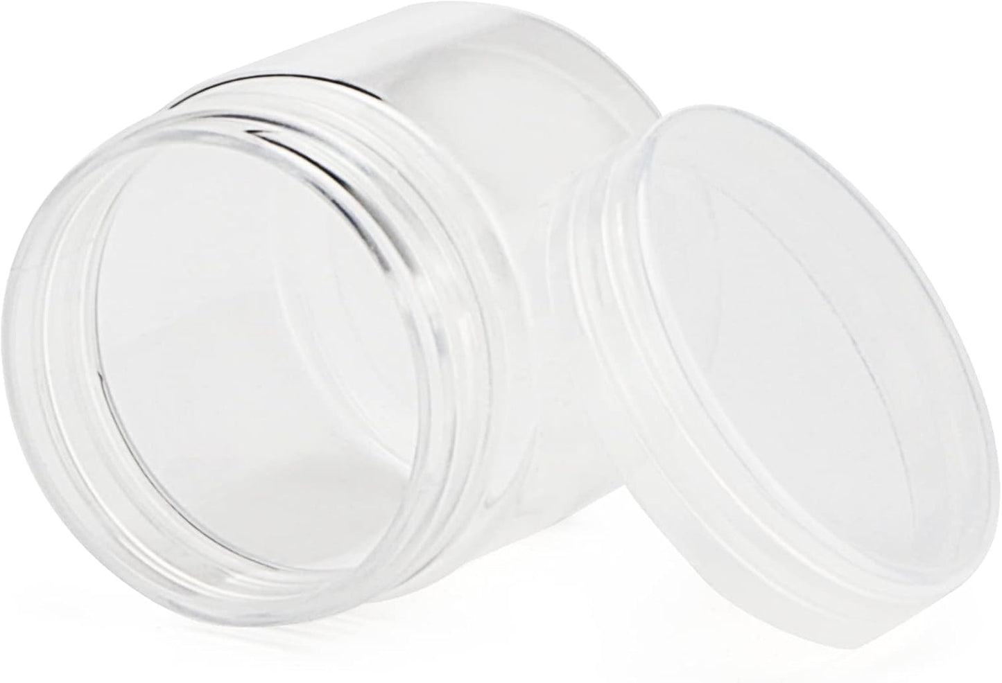 Clear Plastic Bead Containers - 70 PCS 2oz Round Storage Jars with Lids for Lotions, Beads & Spices