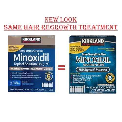 Kirkland Minoxidil 5% for Men, Topical Solution Extra Strength Hair Regrowth Treatment, 6 Months Supply, Total 12 Fl Oz, Dropper Applicator, Exclusive 2 MicroFiber Cleaning Cloths and Comb Included