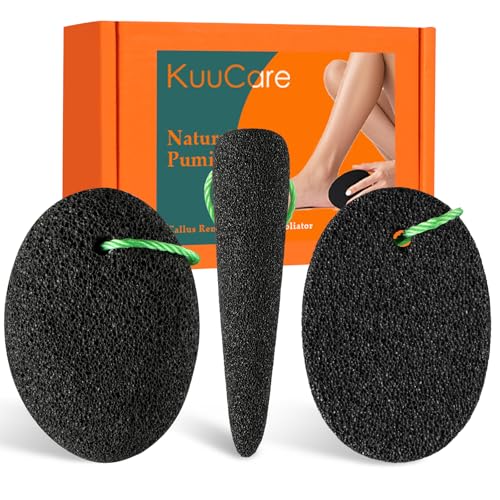 Pumice Stone for Feet, 3 Pack Natural Earth Lava Foot Callus Remover & Pedicure Exfoliator Tools for Heels, Soles and Toe Gaps, Foot Scrubber for Dry & Dead Skin