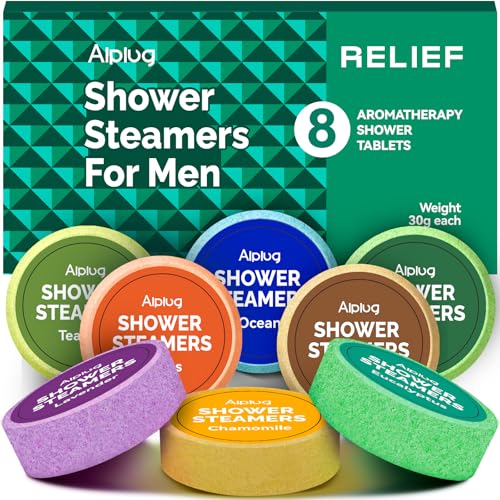 Shower Steamers for Men - 6 Pack Shower Bombs Aromatherapy with Essential Oils, Christmas Gifts for Men, Mens Stocking Stuffers, Relax Gifts for Dad Husband, White Elephant Gifts for Adults Useful