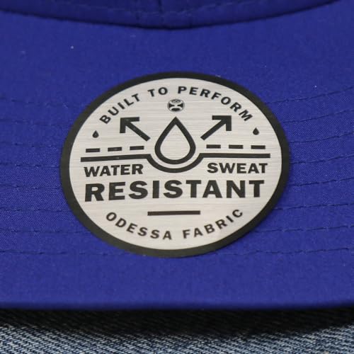 HOOEY O Classic 6-Panel Adjustable Trucker Hat w/Logo (Royal Blue/Grey)