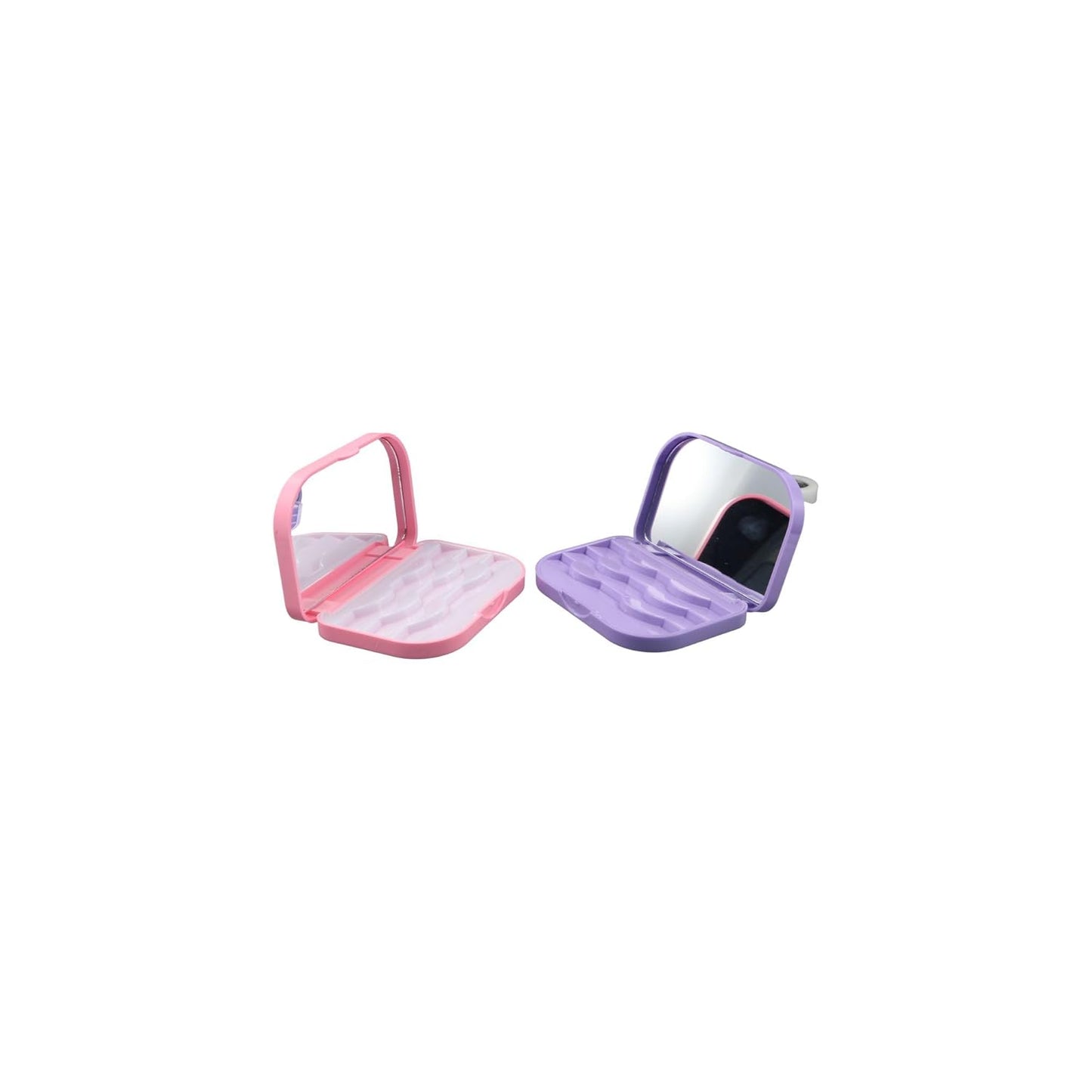 False Eyelash Storage Box - 3-Layer Portable Organizer with Mirror | 2 PCS Travel Case for Women & Girls