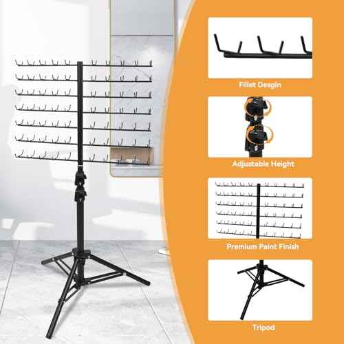 BRIAN & DANY 140-Peg Braiding Hair Rack Standing, Height Adjustable Hair Extension Holder with Salon Tray, Hair Separator Stand for Hairstylist Braiders, Black
