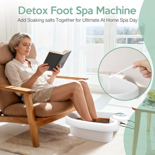 Ionic Foot Bath Detox Machine, Ion Foot Detox Spa for Home Use Beauty Salon Beauty SPA Club with 100 Liners, Zipper Carrying Bag | Detoxifying & Convenient