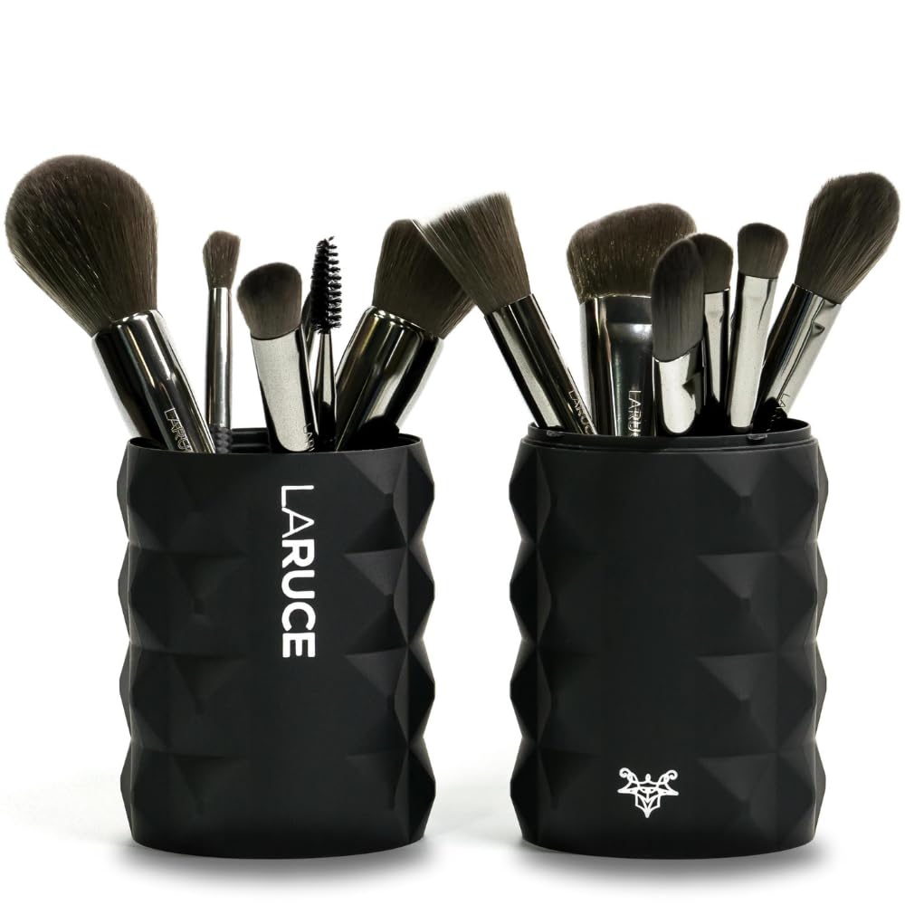 LARUCE 5PC Professional Vegan Eye Makeup Brush Set | Apply Foundation, Blend, Define, Shade, Highlight & More