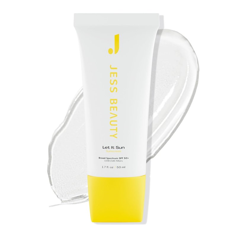 JESS BEAUTY | Let it Sun 50+ Sunscreen Green Tea & Aloe Extract | Skincare Sun Protection 1.7 fl oz