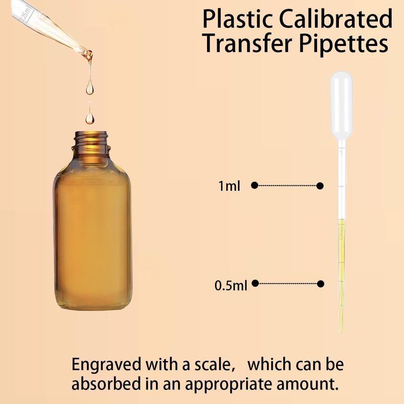 Parfumlism 20 Pack Amber Glass Dropper Bottles 4 oz with Graduated Droppers – Ideal for Essential Oils, Serums & Tinctures – Leakproof 120ml Dispenser for DIY, Travel & Small Business