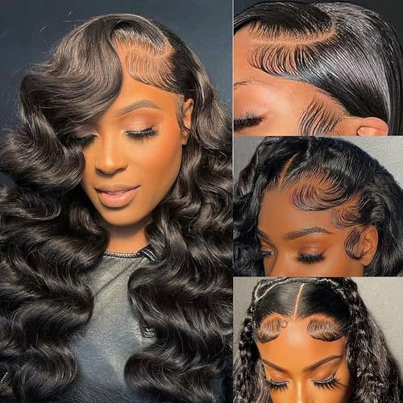 20Inch 13x6 HD Lace Front Wigs Human Hair 200% Density Body Wave Lace Front Wigs Human Hair Lace Front Wigs for Women Glueless Body Wave Wigs Human Hair Pre Plucked with Baby Hair Natural Black