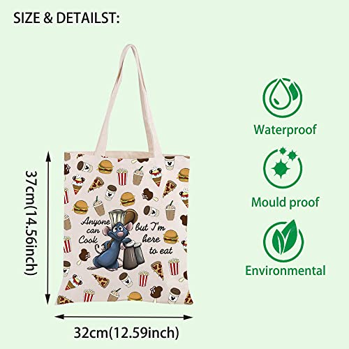 FOTAP Remy Quote Gift Anyone Can Cook Quote Makeup Bag Gift Remy Inspired Zipper Pouch Mouse Chef Cosmetic Bag (anyone cook Tote)