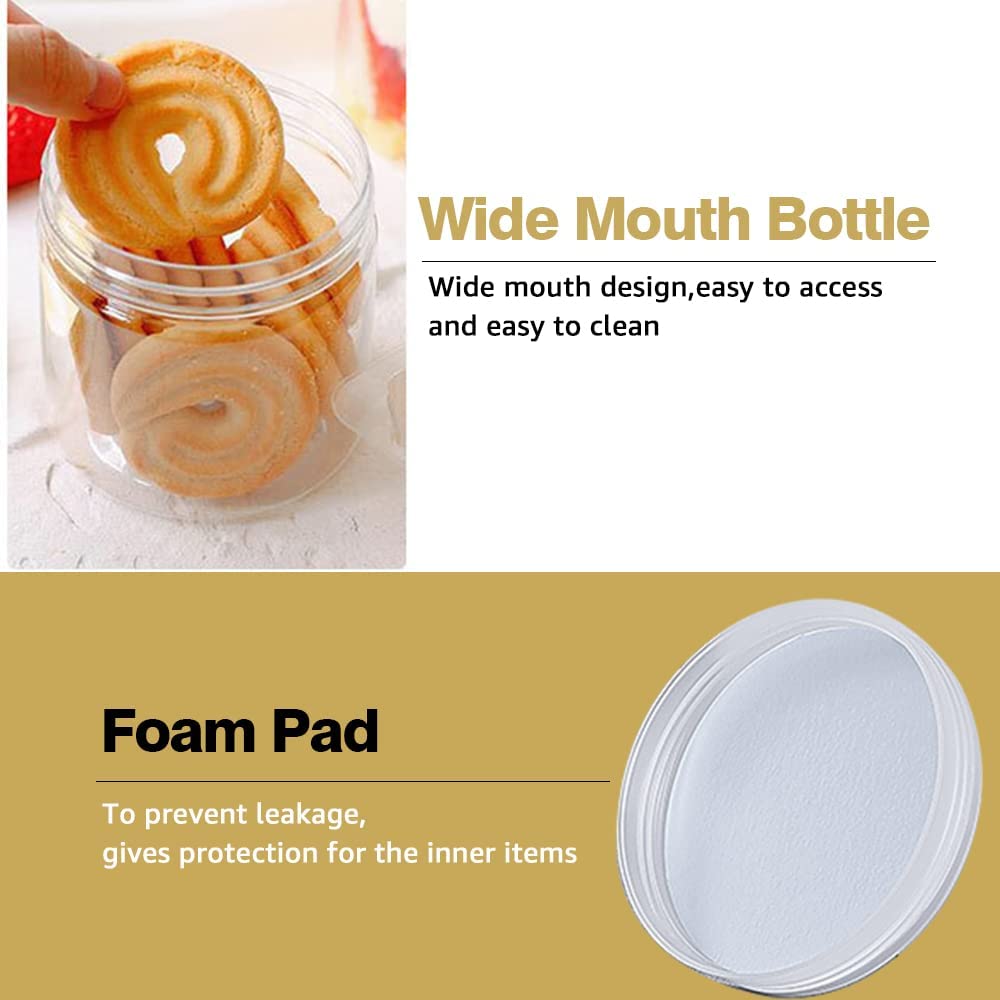 Plastic Containers with Lids - 100-Pack 2 oz Jars for Lip Scrub, Body Butters & Creams | Includes 24 Sample Containers