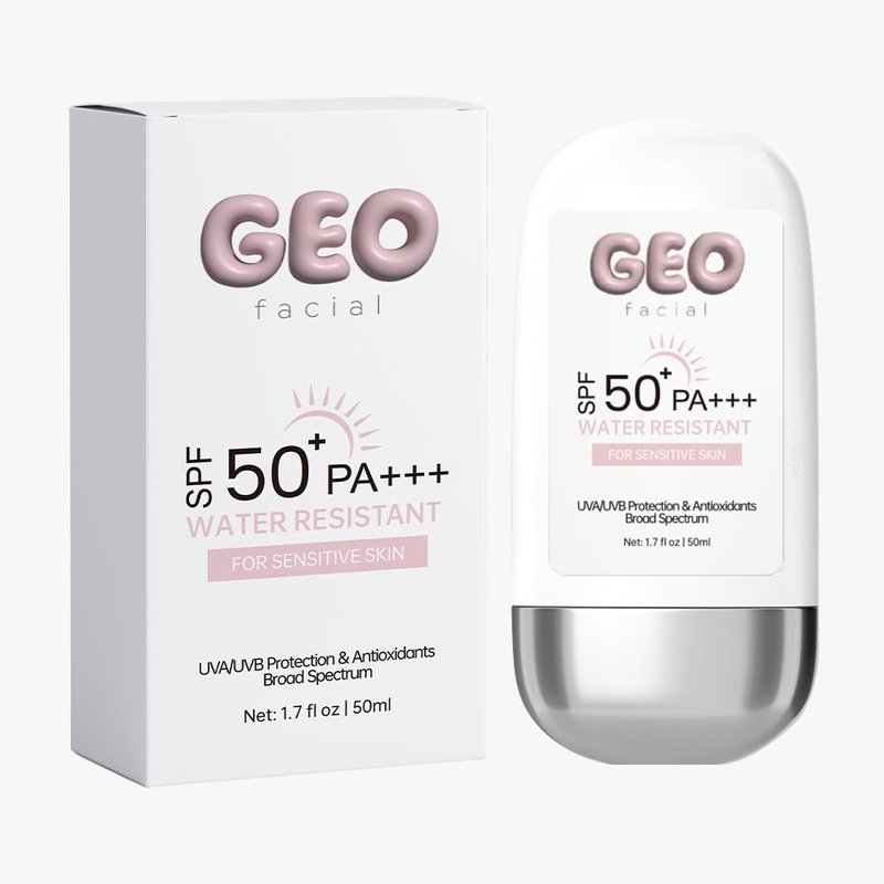 Geo Facial Sunscreen SPF 50+ | Water Resistant, Lightweight & Non-Greasy Formula for Sensitive Skin - 1.7 fl oz