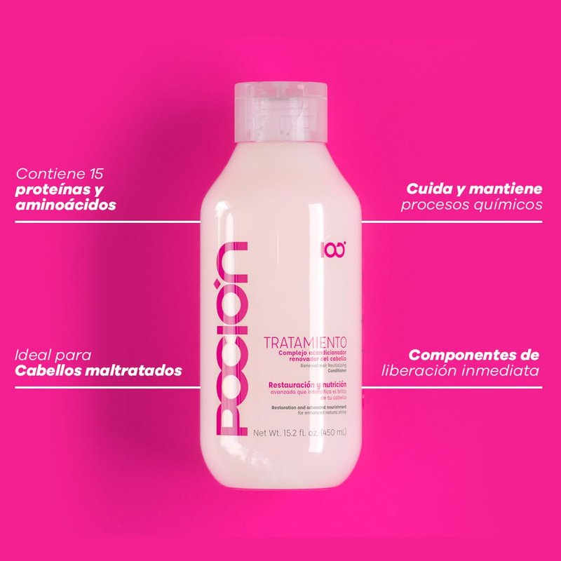 La Pocion Hair Treatment Kit Collection - Complete 4-Piece Set: Shampoo, Treatment Conditioner, Leave-In Conditioner, and Hair Mask for Ultimate Nourishment and Repair