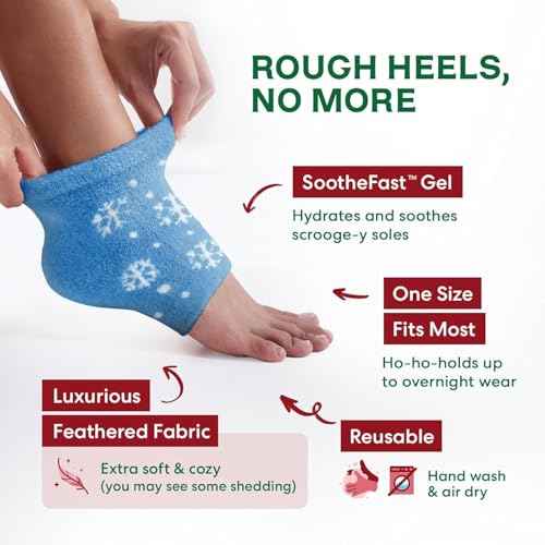 Dr. Frederick's Original Moisturizing Fuzzy Heel Socks - 3 Pairs - Cozy Gel-Lined Sleep Socks for Women & Men - Soothing Dry, Cracked Feet - Cracked Heel Repair (Holiday Special Edition)