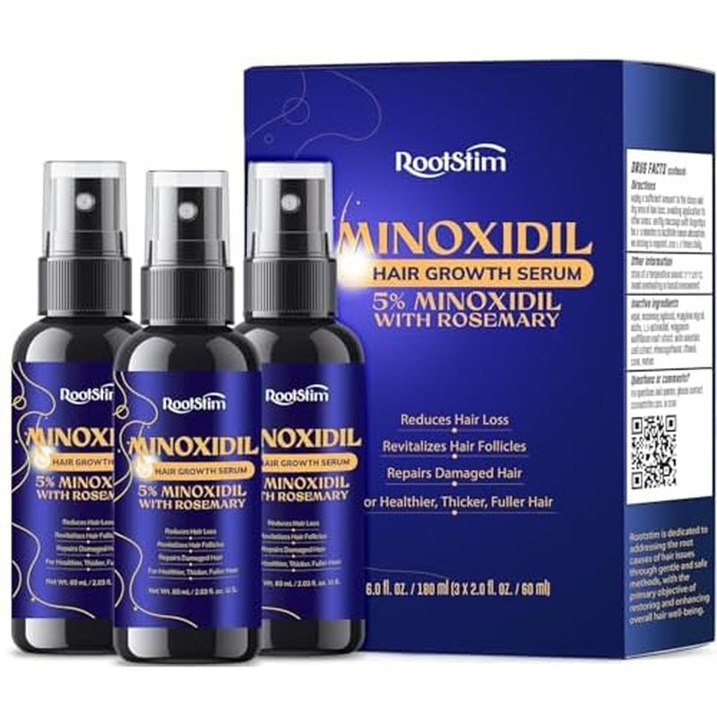 5% Minoxidil Kit for Men and Women ? 3-Pack Beard Growth Kit & Hair Regrowth Spray ? Targets Thinning Hairlines, Crowns & Patchy Beards ? 180 mL