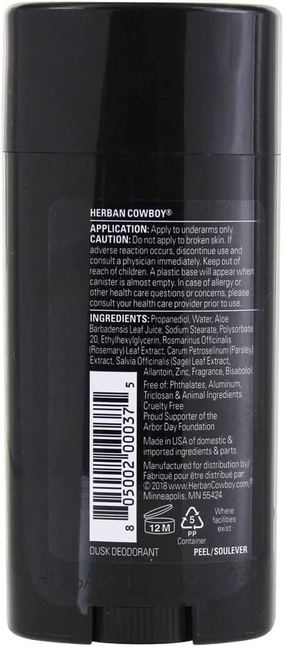 Herban Cowboy Dusk Deodorant - Natural, Long-Lasting Protection | 3-Pack