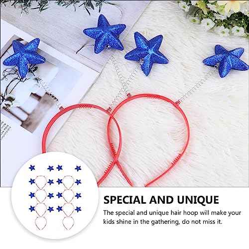 Lurrose 8pcs Star Head Boppers Martian Headband Antenna Headband Star Novelty s (Blue)