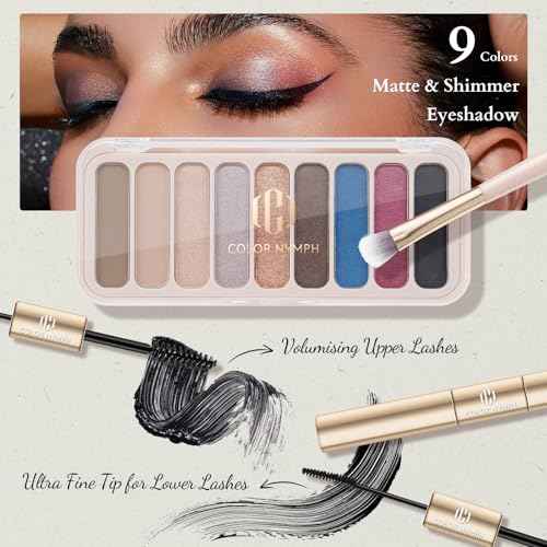 Color Nymph Makeup Kit For Teens, Girls Makeup Set With Cosmetic Bag included 9 Color Eyeshadow Palette Concealer Liquid Blush Eyeliner Lipgloss - #03
