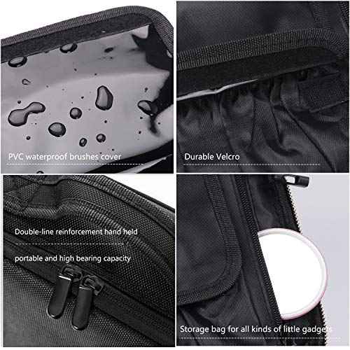Travel Makeup Case, Cosmetic Train Case Organizer Portable Artist Storage Makeup Bag with Adjustable Dividers for Cosmetics Makeup Brushes Toiletry Jewelry Digital Accessories - Black
