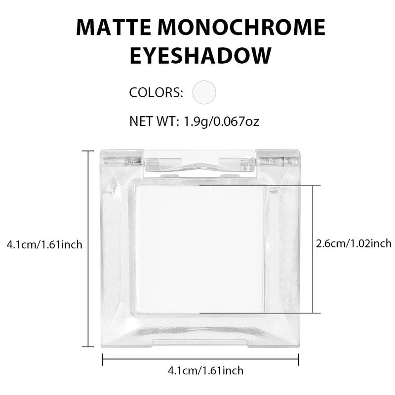 Matte High-Pigment Eyeshadow - Velvety Silky Finish | Long-Lasting Waterproof White 02