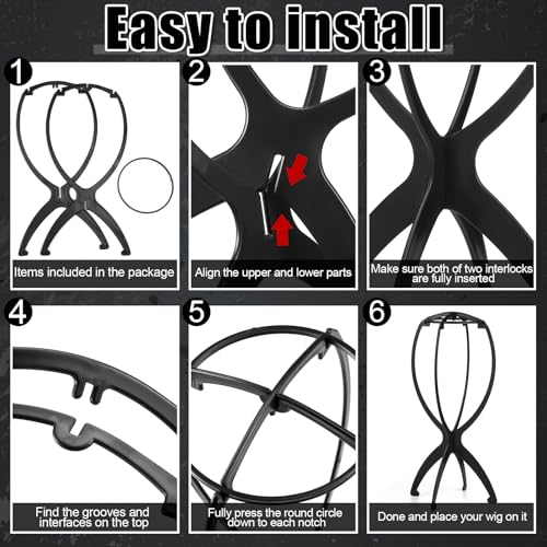 2 Pack Wig Head Stand, Travel Wig Holder Hat Wig Display for Styling for Women Multiple Wigs, Hair Length Under 40cm/15.74in